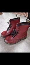 Image of Dr Martens Size 4, Burgundy Leather Boots, Never Worn