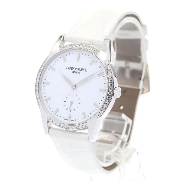 Patek Philippe — Patek Philippe Calatrava 7122/200G 33mm WG White Dial Hand-Winding Watch #C1458