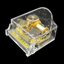 VTG Sankyo Clear Lucite Gold Accents Grand Piano Music Box Works Plays Memory