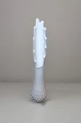 Vintage Fenton Hobnail White Milk Glass Stretch Swung Vase 15" Tall