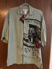 citron santa monica nifty men’s silk atomic 1959 retro short sleeve sz S