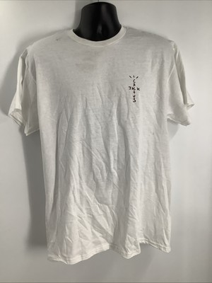 Travis Scott Cactus Jack Men's Crew Neck White Short Sleeve Tee Shirt Size Large
