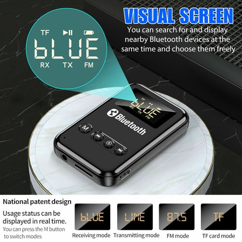 Bluetooth 5.0 FM Transmitter Receiver Wireless Audio Aux Car Adapter TF Reader - Afbeelding 5 van 12
