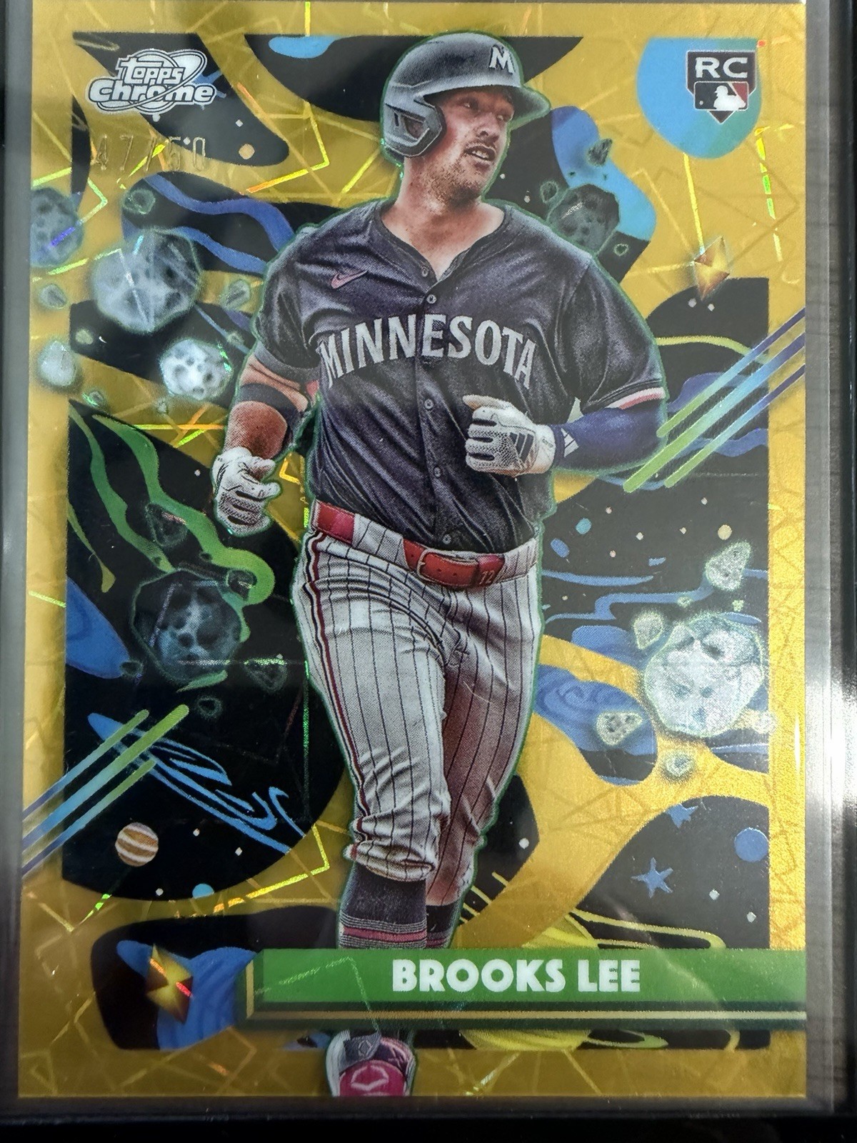 2025 Topps Cosmic Chrome Brooks Lee #129 Gold Interstellar Rookie /50 Twins