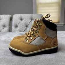 Timberland Field Boots Shoes Youth Size 2 Wheat Nubuck 6 Inch Waterproof Hiking