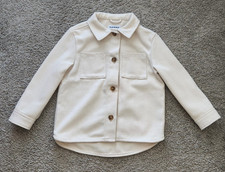 Old Navy Girls Textured Double-Knit Shacket Ivory Pearl Size Medium 8 Button