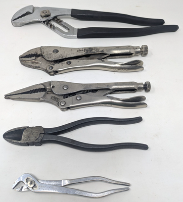 #ad Vintage Craftsman Ignition Dewitt Vise Grip 10 CR 9 LN USA 5 Piece Pliers Lot $29.99