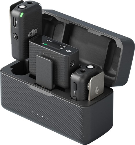 Mic (2 TX + 1 RX + Charging Case), Wireless Lavalier Microphone, 250M (820 Ft.)