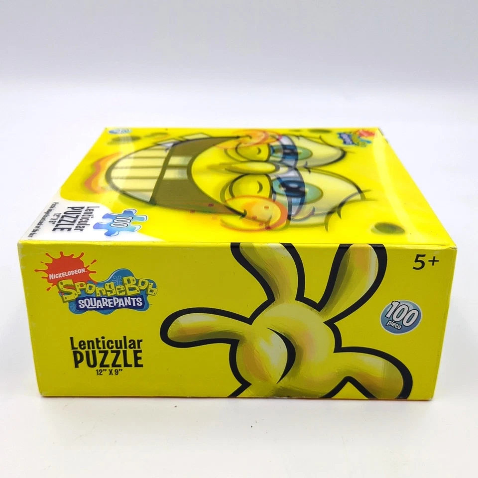 Bob Esponja Pantalones Cuadrados 100 Piezas 12" x 9" Rompecabezas Lenticular Cara Sellada Efecto 3D Foto 3 de 4