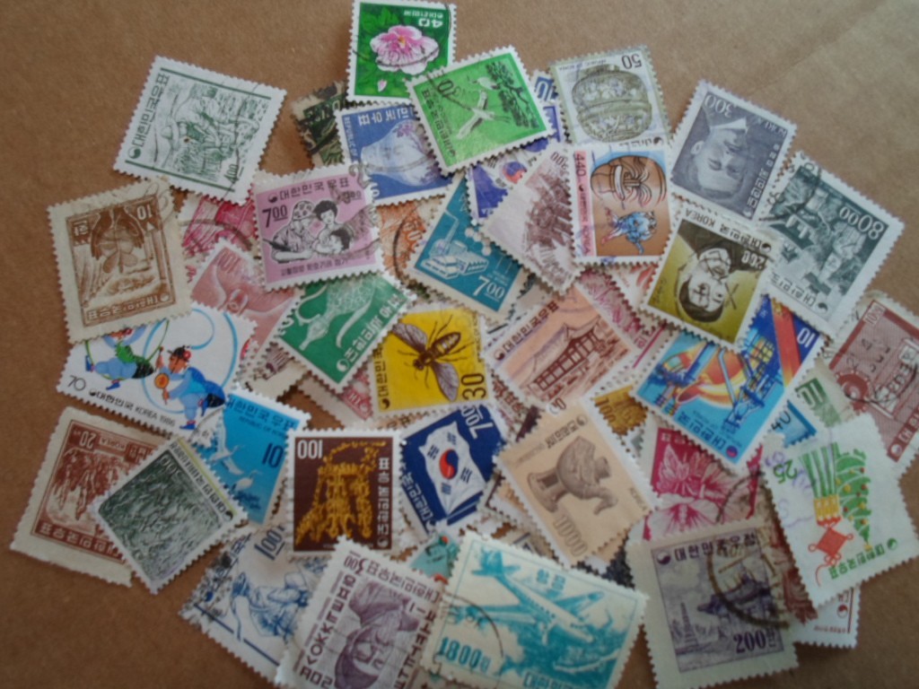 Collection lot 65 different stamps of Korea