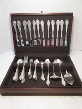 Vtg 1881 Rogers Oneida Alouette Silver Plate Flatware 12 Place Settings 68 Piece