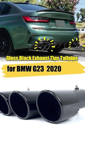 Exhaust Tips Gloss Black for BMW G20 M340i G42 M440i G23 G26 M220i 2019-2024 - Video 1 of 1