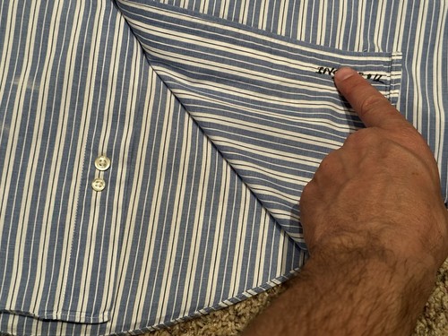 Vintage Brooks Brothers Langarm Hemd Herren 15-4 blau gestreift Hersteller USA LESEN - Bild 5 von 11