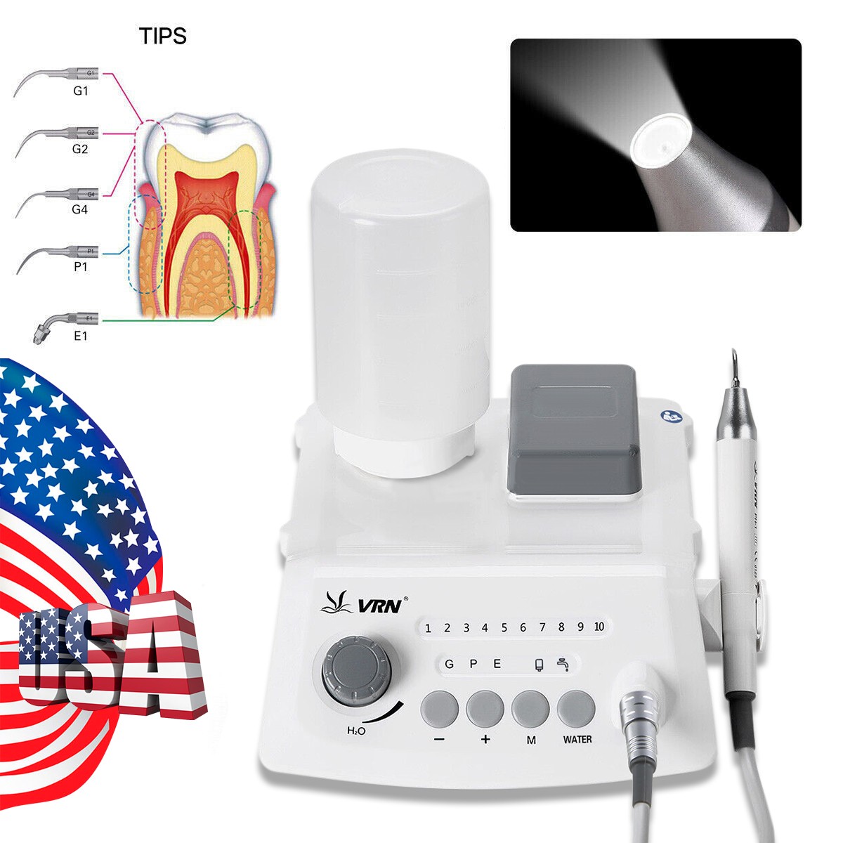 LED Dental Ultrasonic Piezo Scaler Handpiece Bottles Fit EMS