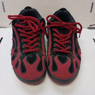 Vintage 90s Sha Sha Flame Y2K Sk8 Sneakers Shoes Skateboarding Men s 11 Red Blk