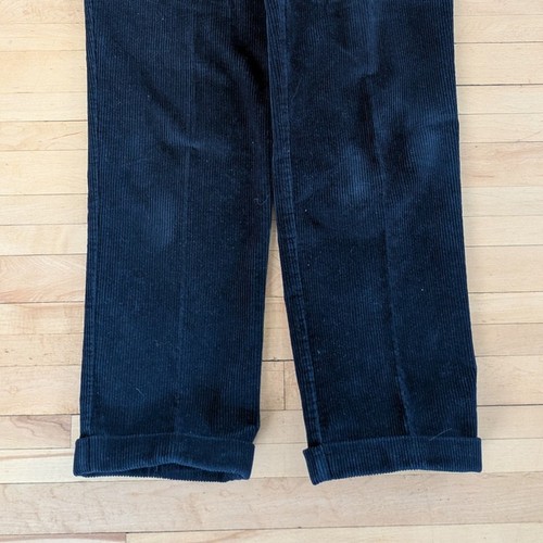 Vintage Jos. A. Bank Pleated Chunky Corduroy Pants 34x33 Black Loose Tag 35x34 - Picture 3 of 9