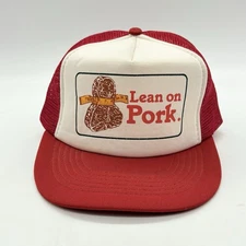 Lean On Pork Farming Mesh Snapback Trucker Hat Baseball Cap Vtg Designer Award
