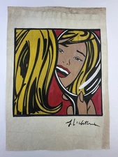 Roy Lichtenstein COA Art Painting Original Drawing Vintage Paper Signed