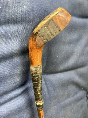 Antique Hickory Wood Shaft Hutchison 12* Splice Neck With Insert Golf Club