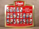 Vintage 1970s Schmidt Beer Foil Over Cardboard Store Display Sign