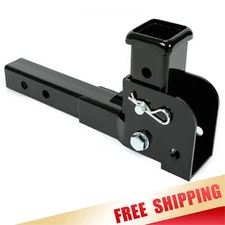 Foldable 2" Trailer Hitch Shank Mount Cargo Wheelchair Carrier Adapter 500LB