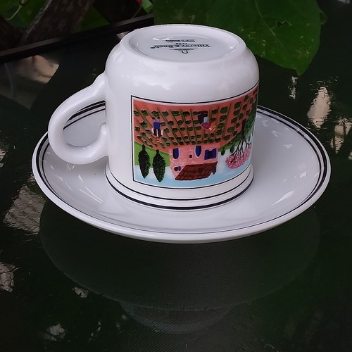 Vintage Demitasse Cup and Saucer Set 1980 s. Germany by VILLEROY @ BOCH - Picture 8 of 10
