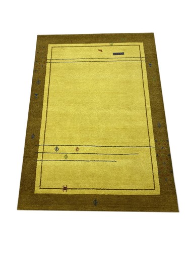 Gabbeh Teppich 100% Wolle Gold Braun Gelb Handgeknüpft 170X240 cm WR47 - Bild 4 von 6