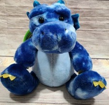 Aurora Plush Dragon Stuffed Animal Blue Tie Dye Sparkle Tales Gold Green Wings