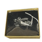 Dillards Trimmings Crystal Cat Ornament Hanging 3" x 1.5" vintage