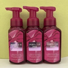 (3) Bath & Body Works PERFECT IN PINK Gentle Foaming Hand Soap 8.75oz NEW