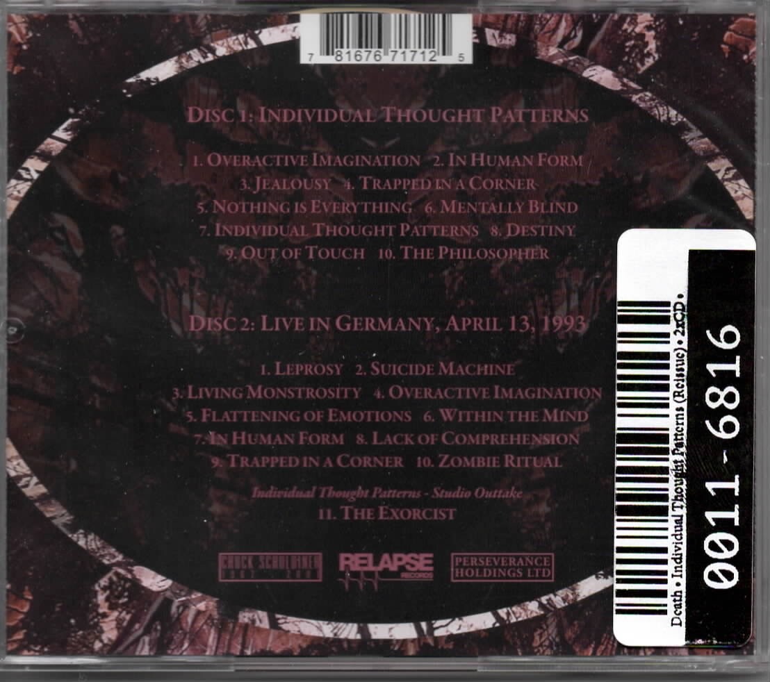 DEATH-INDIVIDUAL THOUGHT PATTERNS-DOUBLE CD-REISSUE-REMASTERED