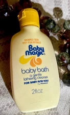 1 x Vintage 1980s Baby Magic Baby Bath  2oz with Contents By:  Mennen