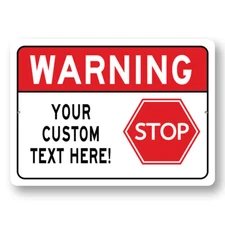 STOP Custom Text Here Metal Sign