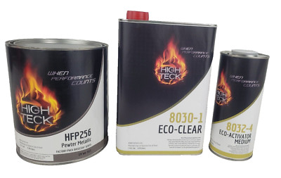 High Teck HFP256 GM 382E Pewter Metallic Basecoat Paint & 8030 Clearcoat