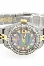 Rolex Lady Datejust Diamond Bezel  Watch Thaitian Pearl