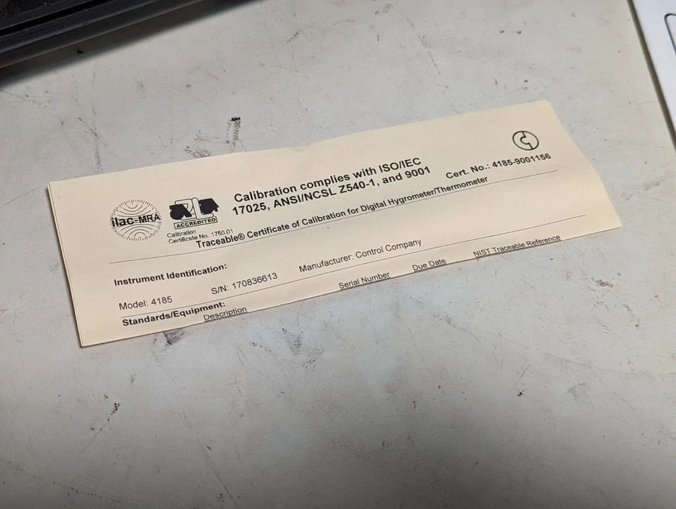 Control 4185 Digitales rückführbares Hygrometer mit Kalibrierzertifikat - Bild 2 von 4