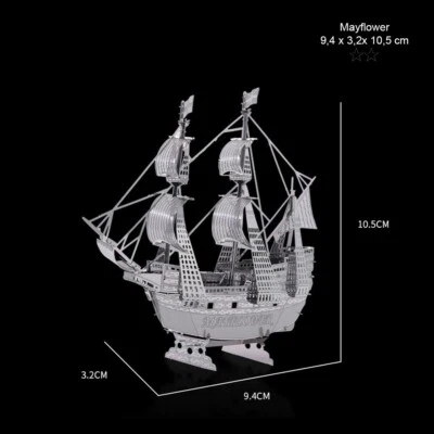 ZOYKI Mayflower Segelschiff - 3D Metall nano Puzzle Modell Bausatz Schiff