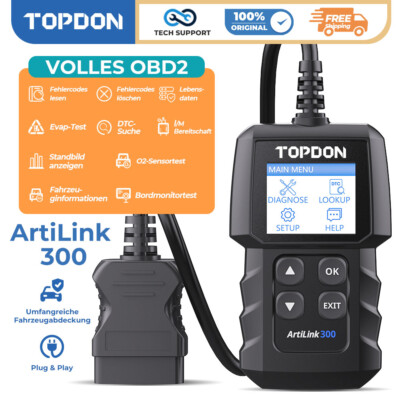  TOPDON AL300 Profi KFZ OBD2 Diagnosegerät Auslesegerät Scanner Gratis-Update