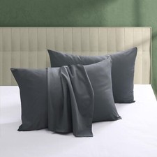100 Egyptian Cotton Pillow Protectors Set of 4 600 Thread Count Standard Siz...