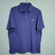 Polo Ralph Lauren Cotton Polo Shirt Men's XL Blue 100 Cotton 3 Button