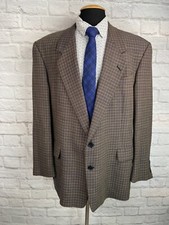 Karl Lagerfeld Mens Brown Check Wool Classic Sport Coat Blazer Jacket SIZE 46R