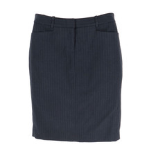 Calvin Klein Pencil Skirt Womens Sz 2 Gray Striped Pockets Lined Business Career