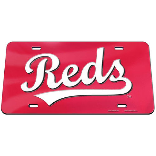 cincinnati reds wincraft crystal mirror license plate