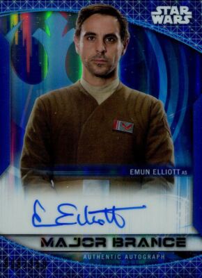 Star Wars Chrome 2020 blau [150] Autogrammkarte Emun Elliott als Major Brance