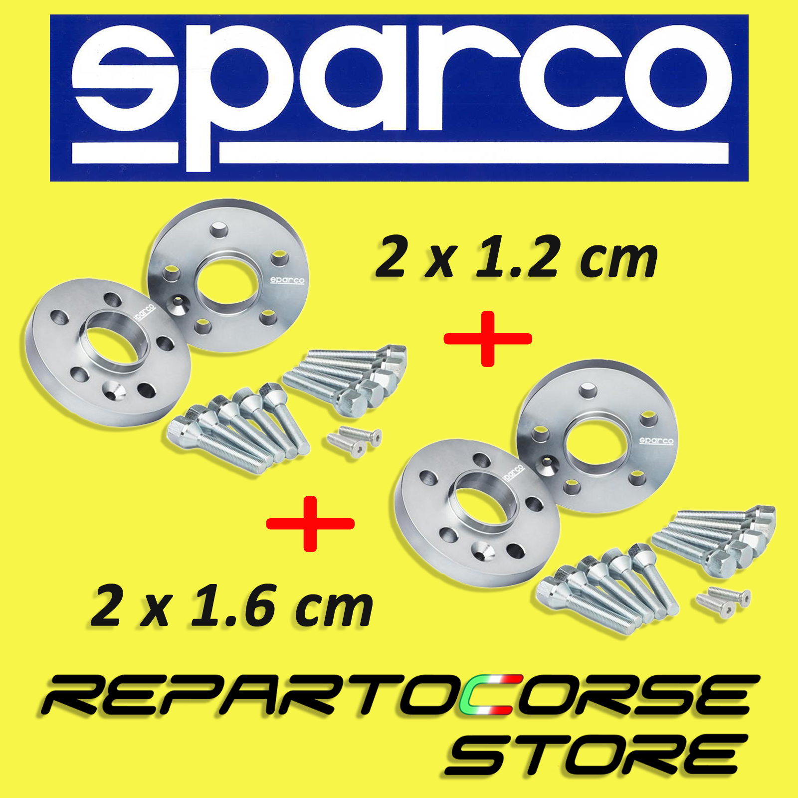 Spacers Sparco 12 + 16 mm - Audi A3 (8V) - from 2012