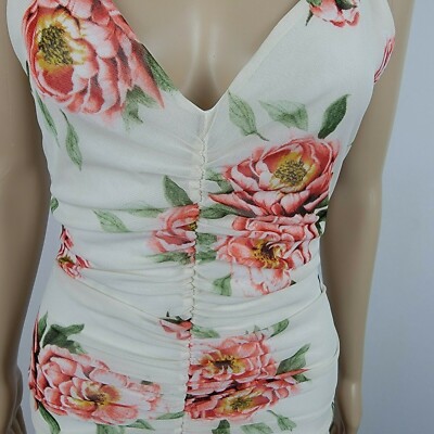 Fashion Nova Darling Floral Dress Women's S Ivory Sleeveless V-Neck Ruched Lined | eBay Fashion Nova Darling Floral Dress Women's S Ivory Sleeveless V-Neck Ruched Lined | eBay