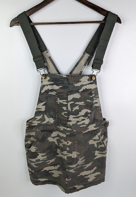 Forever 21 Womens Overalls Skirt Medium Green Camouflage