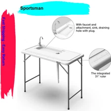 Valley Sportsman Portable Filet Processing Table with Sink and Faucet