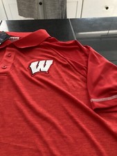 MENS NCAA BOXSEAT WISCONSIN BADGERS S/S POLO SHIRT XL RED NWT