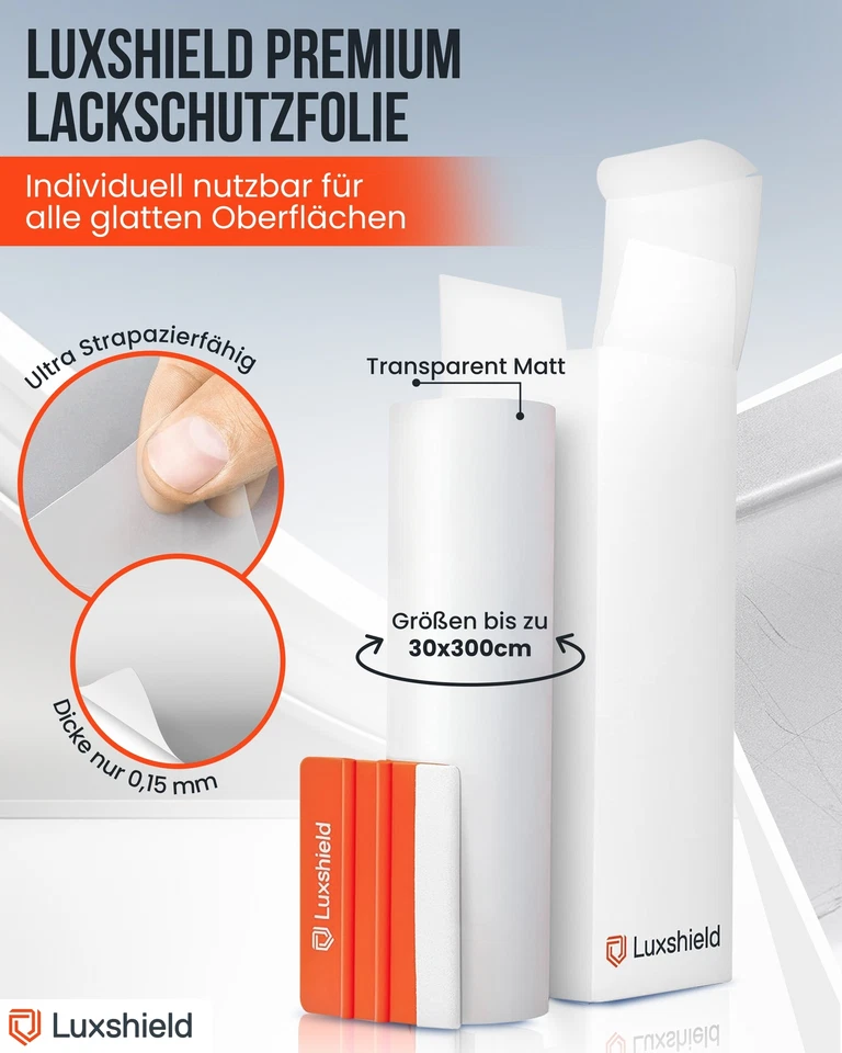 Universal Lackschutzfolie 30x200cm - Transparent Matt - Auto, Fahrrad, Motorrad - Bild 2 von 4